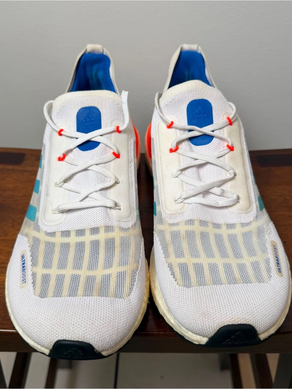 adidas Ultraboost Summer.RDY FY3470 White Blue Orange Men’s Size 8 Running Shoes